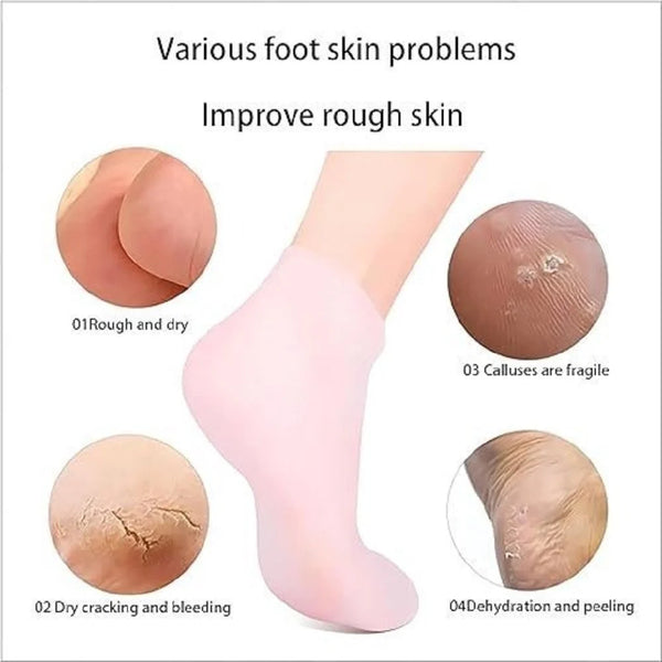 Silicone Socks Gel Moisturizing Jelly Socks Foot Care Protector (random Color) 75gm