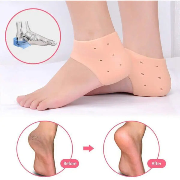 Pair Of Half Heel Pain Anti Crack Silicone Set – Anti Crack For Pain Relief Unisex With Box